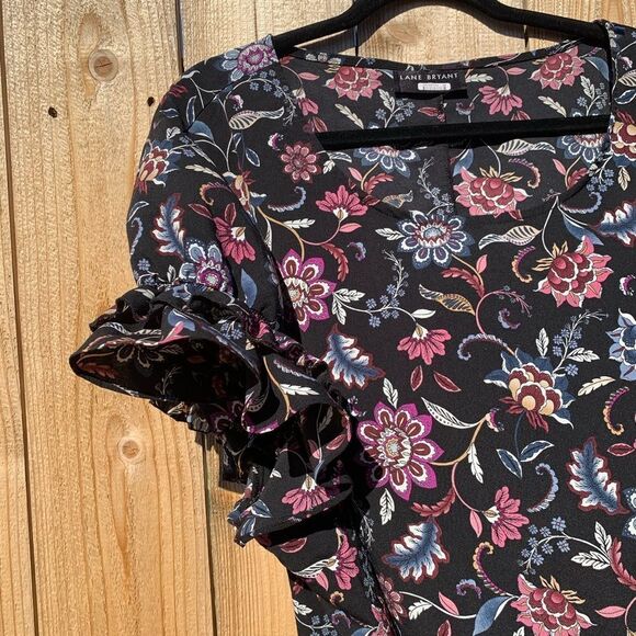 Take 50% OFF- Lane Bryant Women’s Floral Blouse, Size-28 - Picture 3 of 7